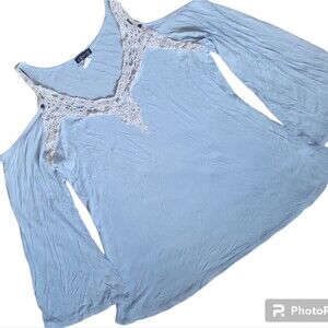 Venus Baby Blue Cold Shoulder Top - L